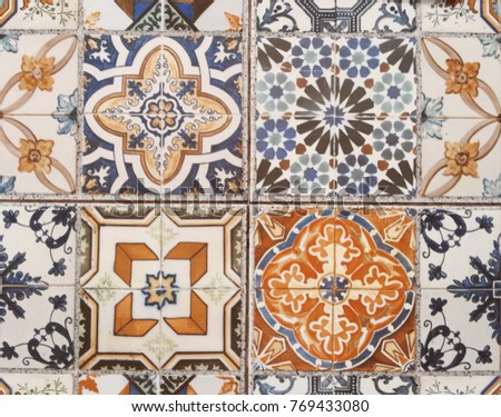 Ancient ceramic tiles for beautiful background and powerpoint presentation.