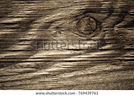 Old wooden table or board for background. Space for text. Toned.