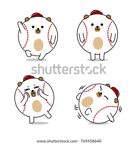 A baseball ball bear character