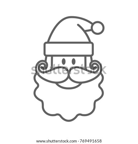 Santa claus face line icon
