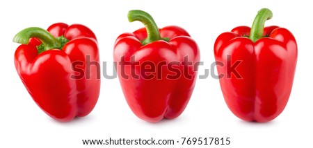 Paprika. Pepper red. Bell pepper isolated. Sweet red peppers. With clipping path. Full depth of field. Royalty-Free Stock Photo #769517815