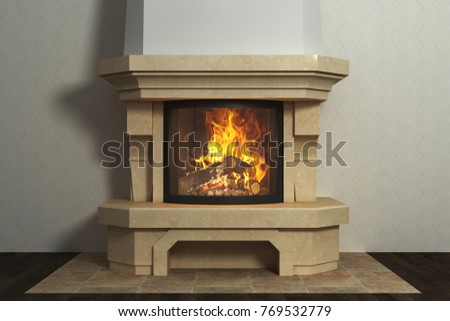Fireplace in home interior