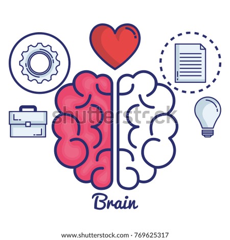 creative brain set icons