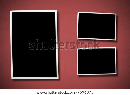 Collection of blank instant camera frames.