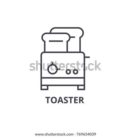 toaster line icon, outline sign, linear symbol, vector, flat illustration