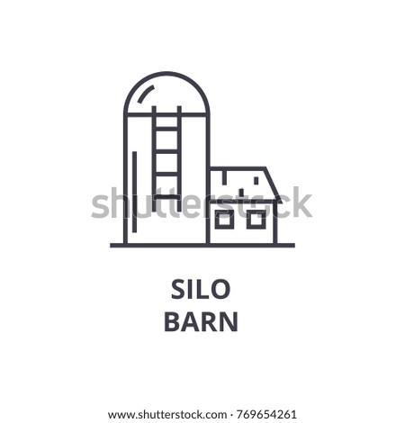 silo, barn line icon, outline sign, linear symbol, vector, flat illustration
