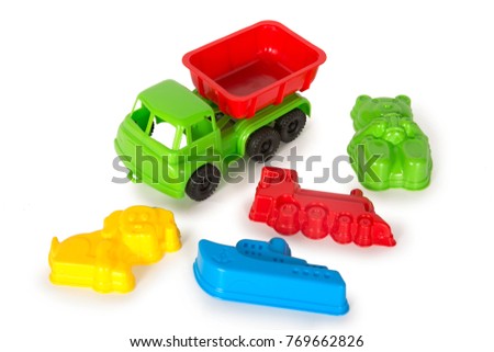 Multicolored plastic toys
