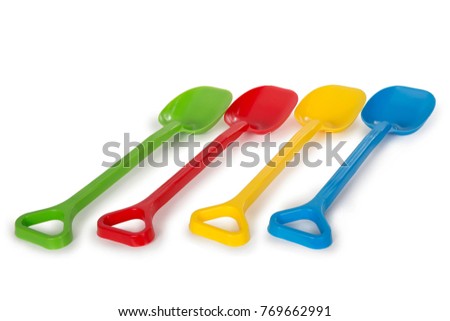 Multicolored plastic toys