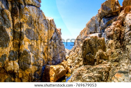 Paradise of rocks on the beach