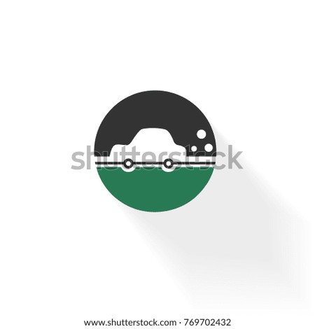 Transport pollution logo. Eco theme. vector image.
