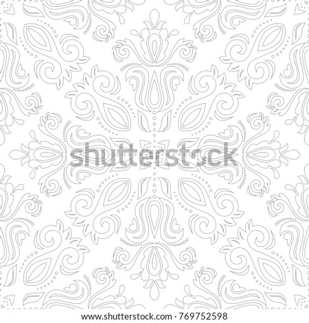 Classic seamless vector pattern. Damask orient ornament. Classic vintage light background