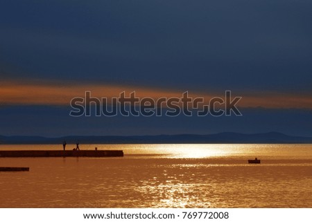 Beautiful cloudscape over the sea, sunset shot