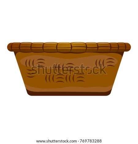 Empty wooden basket isolated on white background, Vector illustration