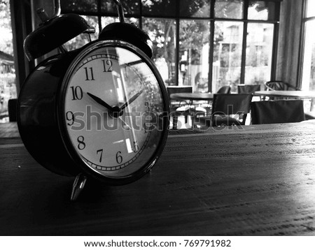 Clock on table
