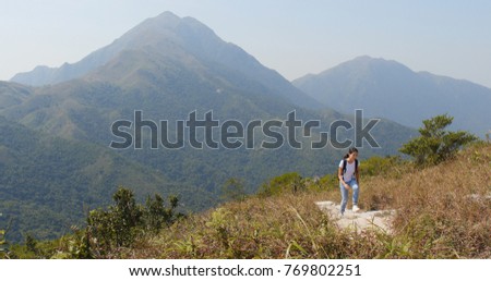 Woman hiking Sunset peak