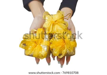 Tree Gifts hold on women 's hand,isolate picture