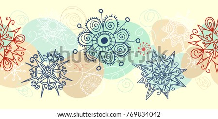 Drawn winter seamless background, Christmas banner
