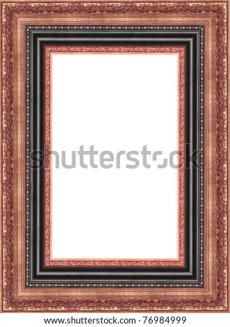 gold a picture frame on a white