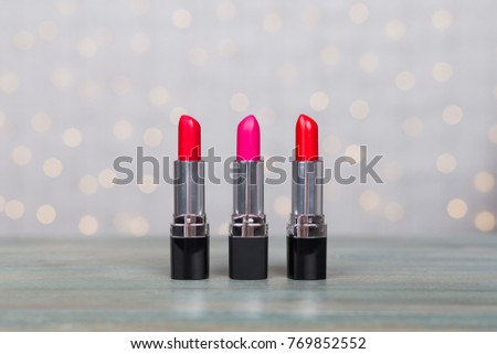 Three fashion color lipsticks