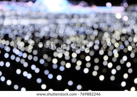 Bokeh dot in christmas and new year decoration light abstract beautiful background,White lighting
