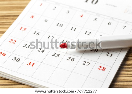 calendar on the table
