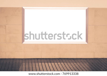 Blank mock up of store street showcase window