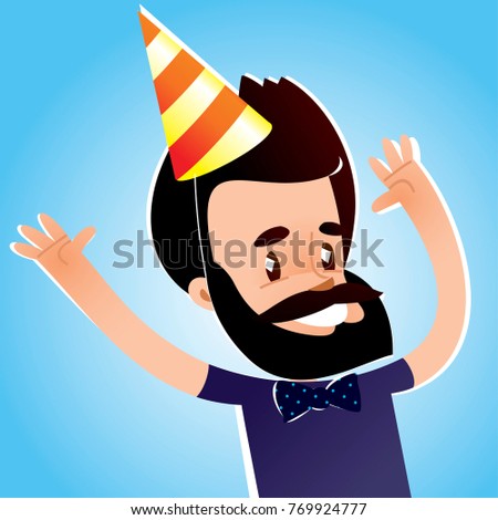 birthday boy / editable vector clip art illustration