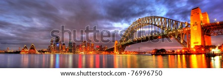 Sydney Harbour with Opera House and Bridge