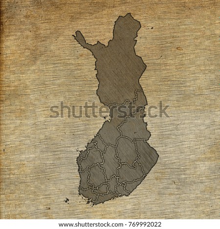 Finland map old sketch hand drawing on vintage background