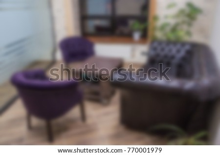 The interior of Meeting room and rest space in the office. Blurred background for design