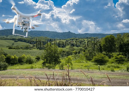 Drones Fly in Mountain Nature