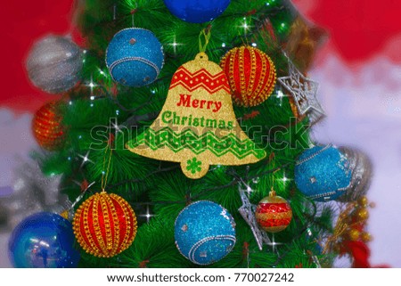 Christmas bauble and Christmas tree.
