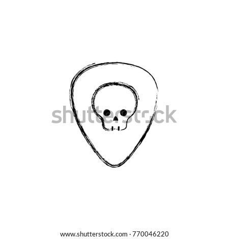 figure rock emblem with skull symbol design