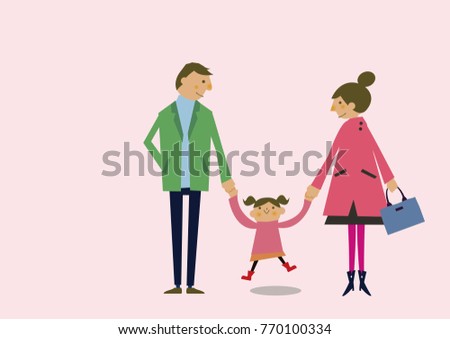 Image of spring.
Warm season.
A woman with spring coat.
Clip art of the season.
Calendar clip art.
early spring.
Pink background.
family.
