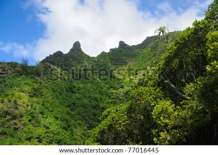 This picture is taken of cliffs along the Na Pali Coast on the island of Kauai