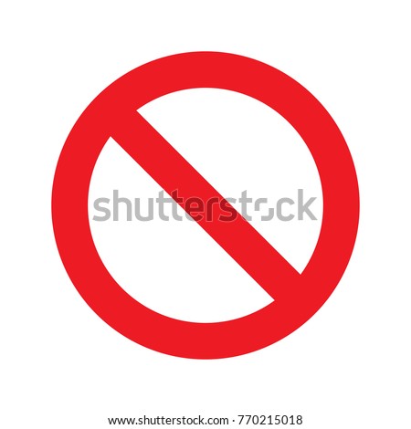Prohibition circle glyph icon. Stop silhouette symbol. Forbidden road sign. Negative space. Raster isolated illustration