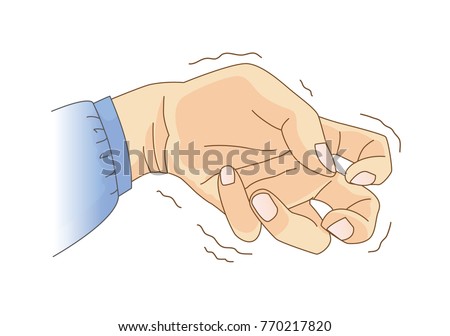 
Finger and wrist bend and tremor. Illustration about symptom and sign of Parkinson 's disease and epilepsy.
