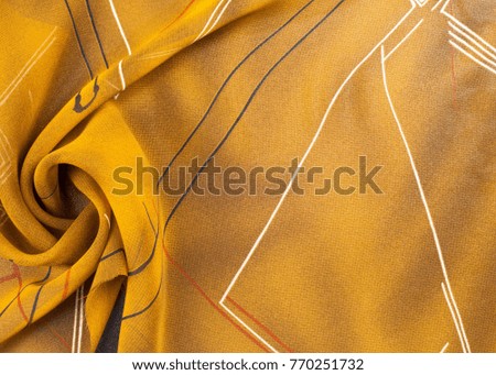 Fabric silk texture, brown abstract drawing. photo studio