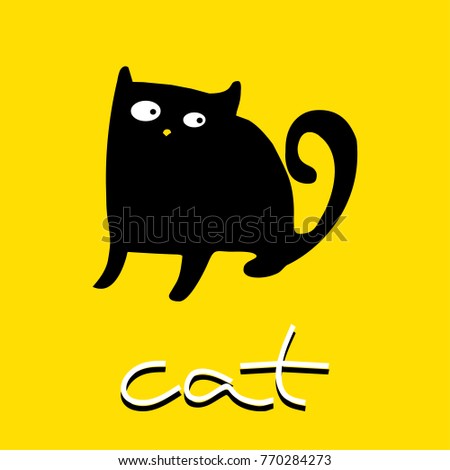 Funny cartoon cat illustration