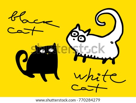 Funny cartoon cat illustration