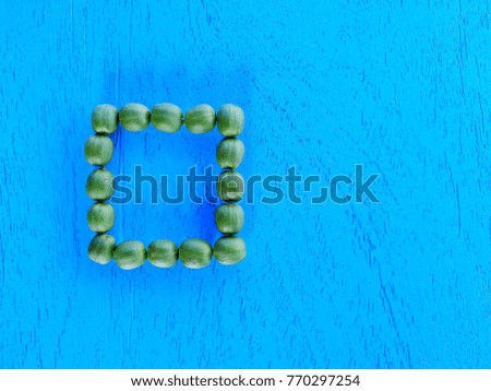 Square Coffee Bean Shaped, Concept for Sign, Food and Education Pattern Texture Background with Copy Space