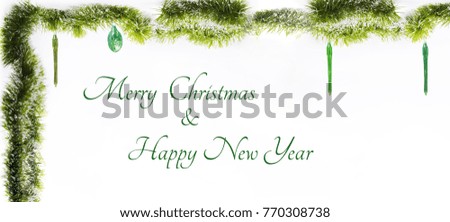 Christmas garland. Abstract isolated photo on white background.
