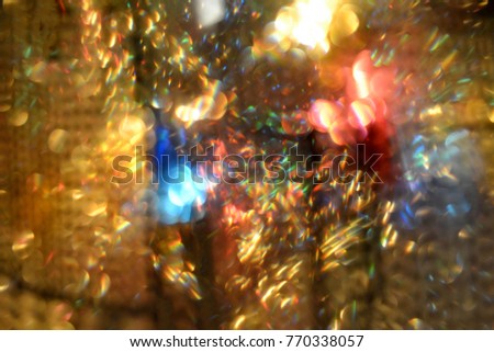 Christmas lights. XMAS lights. Bright background. Bokeh effect. Glitter effect.