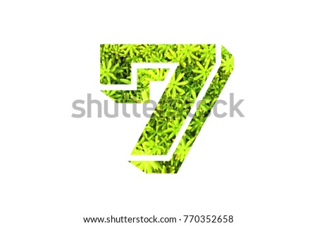 number art with overlay flower and leaf background in concept idea.