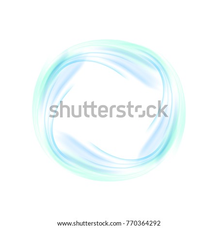 Vector abstract background with blue waves in a circle