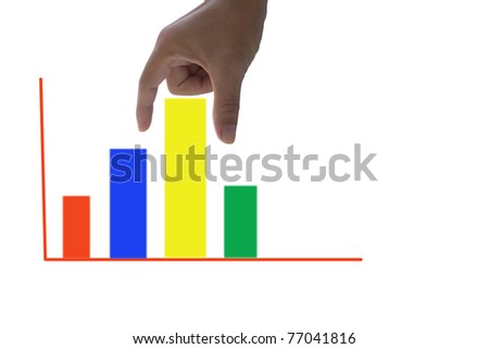 hand holding colorful graph