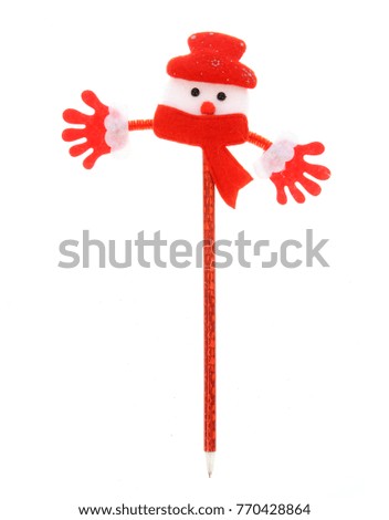 funny christmas pen isolated on white background