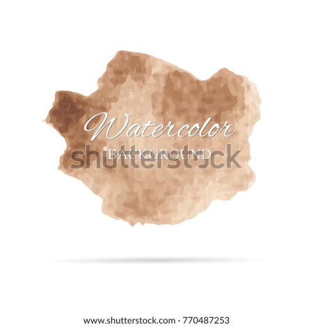 beautiful abstract brown color watercolor art hand paint on white background,brush textures for logo.There is a place for text.Perfect stroke design for headline.luxury boutique Illustrations.