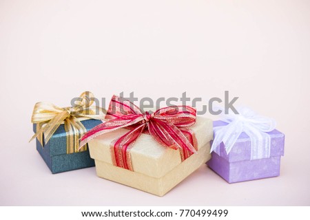 gifts box decor for new year and christmas background and copy space , vintage Thank you special style