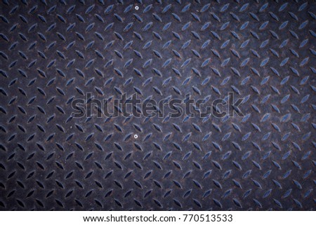 old diamond steel metal sheet floor background